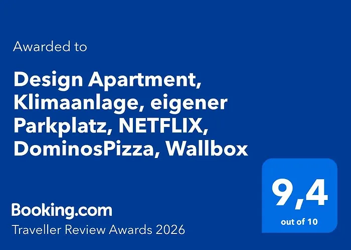 Appartement Design Apartment, Klimaanlage, Parkplatz, Netflix & Disney, Dominos Pizza, Wallbox *